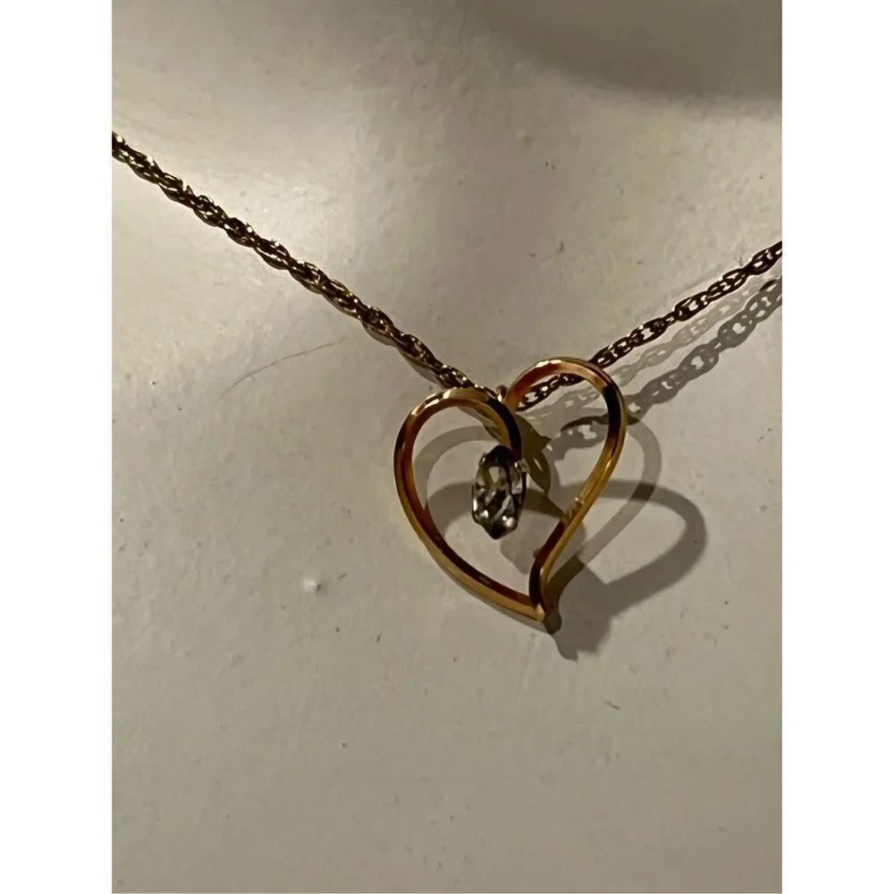 Kremetz Heart Pendant on Gold Tone Chain